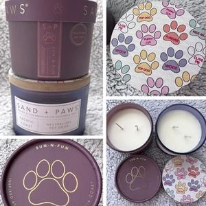 2 Sand + Paws 12 oz Candles Pet Odor Neutralize Pacific Coast Sun-n-Fun Lot NEW